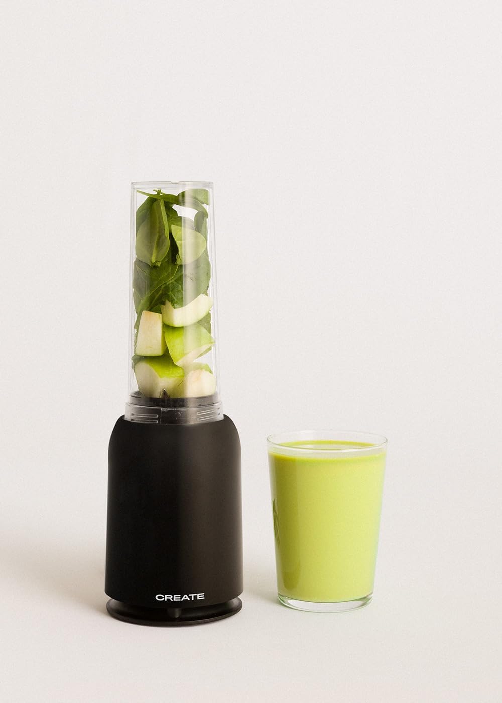 CREATE/MOI/Standmixer Schwarz/Mixer für Smoothies und Milchshakes, 400ml Glas, BPA-frei, tragbar, Ed
