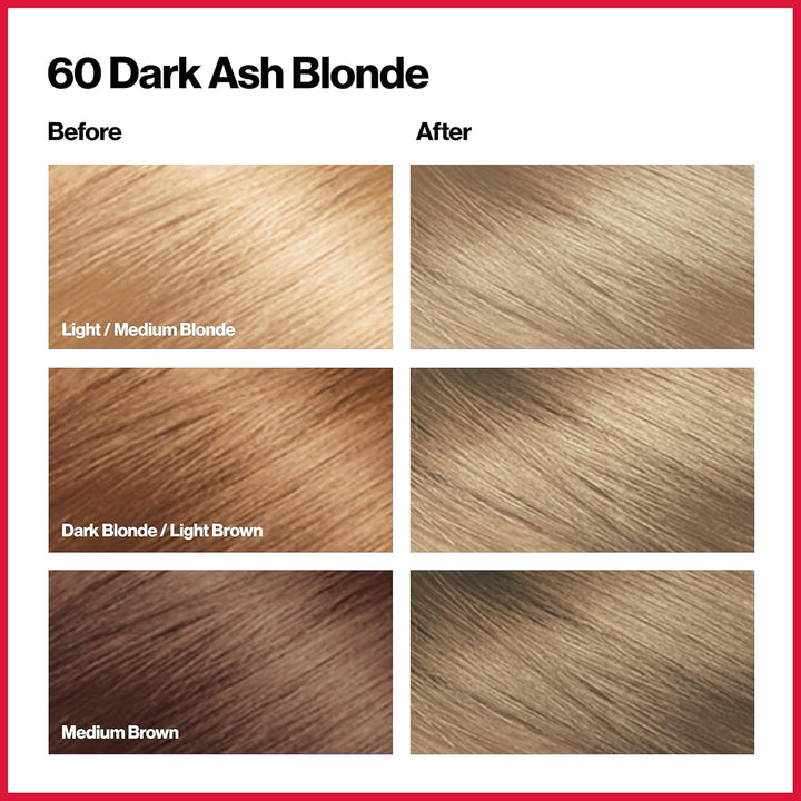 Revlon Colorsilk #60 Dark Ash Blonde Hair Dye 1 Unit (Packung mit 3) 60 Dark Ash Blonde 130 ml (3er