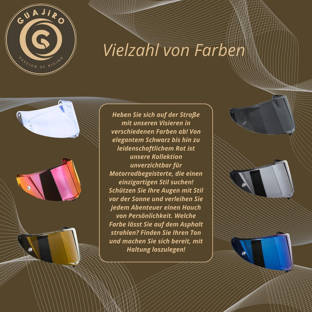 Guajiro - Visier RACE 3 | kompatibel mit AGV Pista GP RR - Corsa R - Veloce S | UV-Schutz, Antibesch