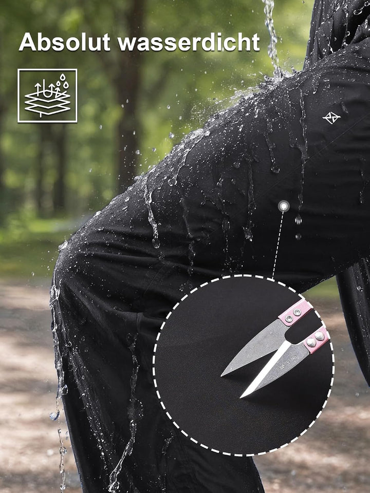 YuKaiChen Herren Regenhose wasserdichte leichte Überziehhose mit Packsack | Winddicht, Atmungsaktiv,