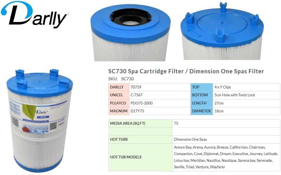 Dimension One Whirlpool Filter C-7367,PD075-2000,SC730