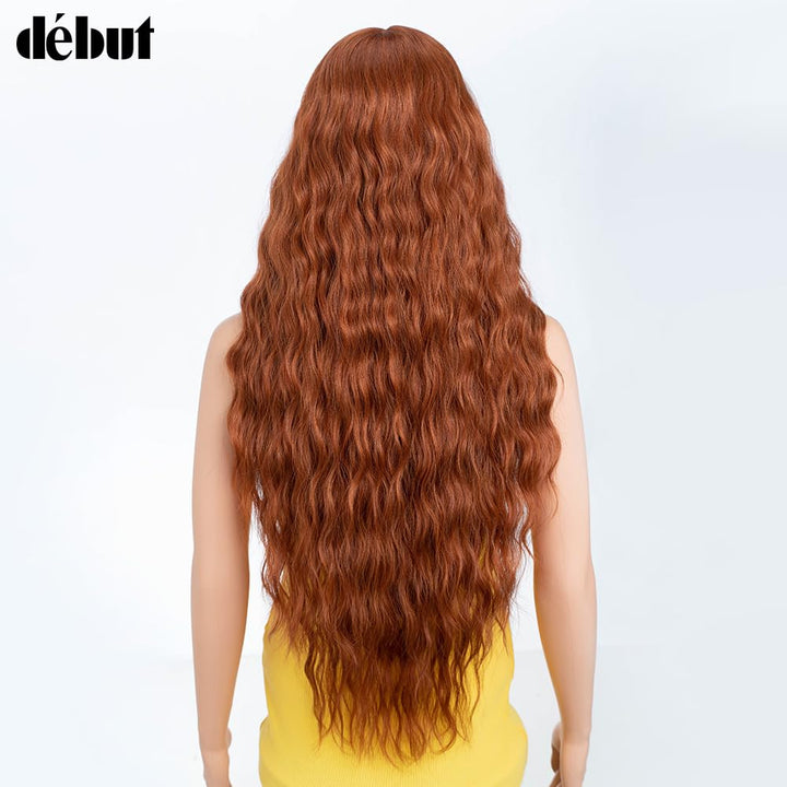 DÉBUT Lace Front Perücke 75 cm Wasserwelle Super lange Perücke 5% Brasilianisches Reines Echthaar un