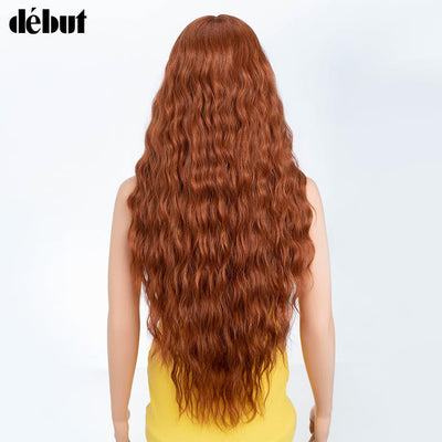 DÉBUT Lace Front Perücke 75 cm Wasserwelle Super lange Perücke 5% Brasilianisches Reines Echthaar un