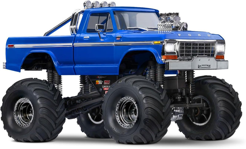 TRAXXAS TRX-4MT Ford blau F150 4x4 1/18 Monster-Truck RTR Brushed, mit Akku und USB Ladegerät