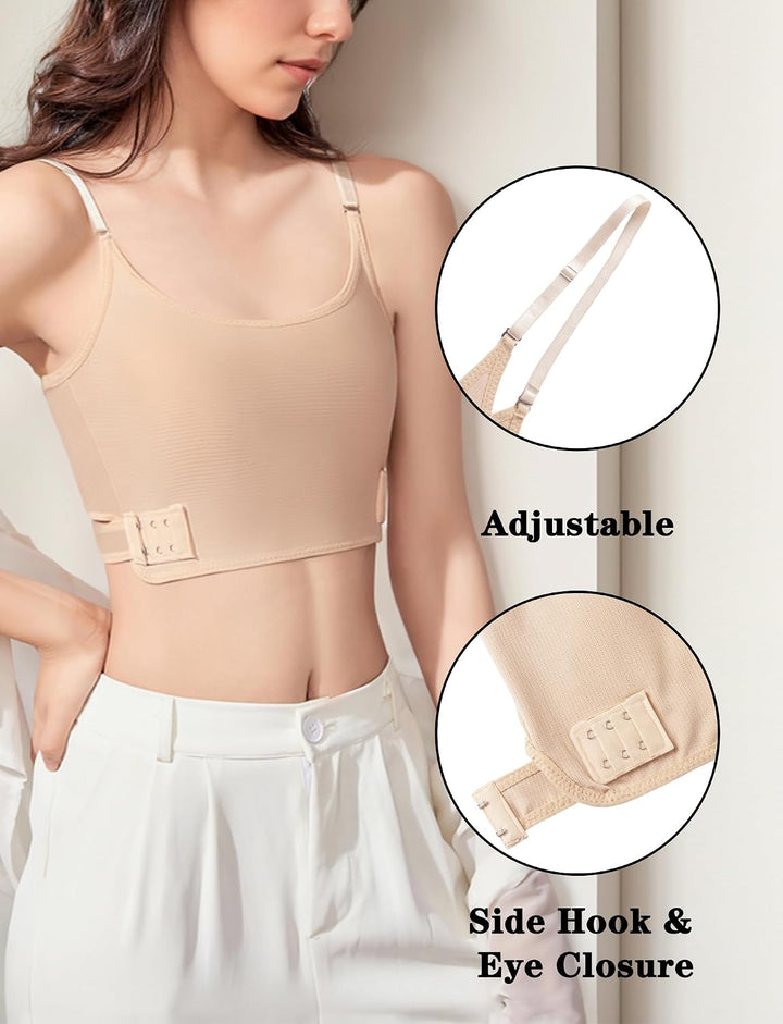 AIEOE Damen Brust Binder für Transgender FTM Cosplay Verstellbarer Kurze Korsett Binder-BH Sport-BH