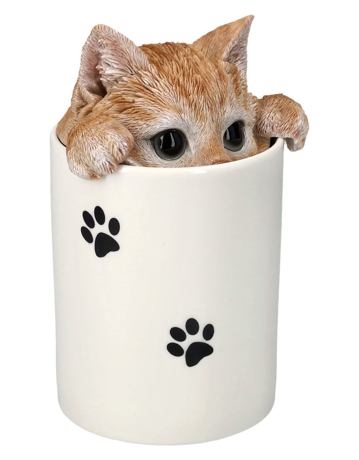 Pacific Giftware Leckerli Dose Tabby Katze - Aufbewahrung für Snacks und Belohnungen - Figur Deko