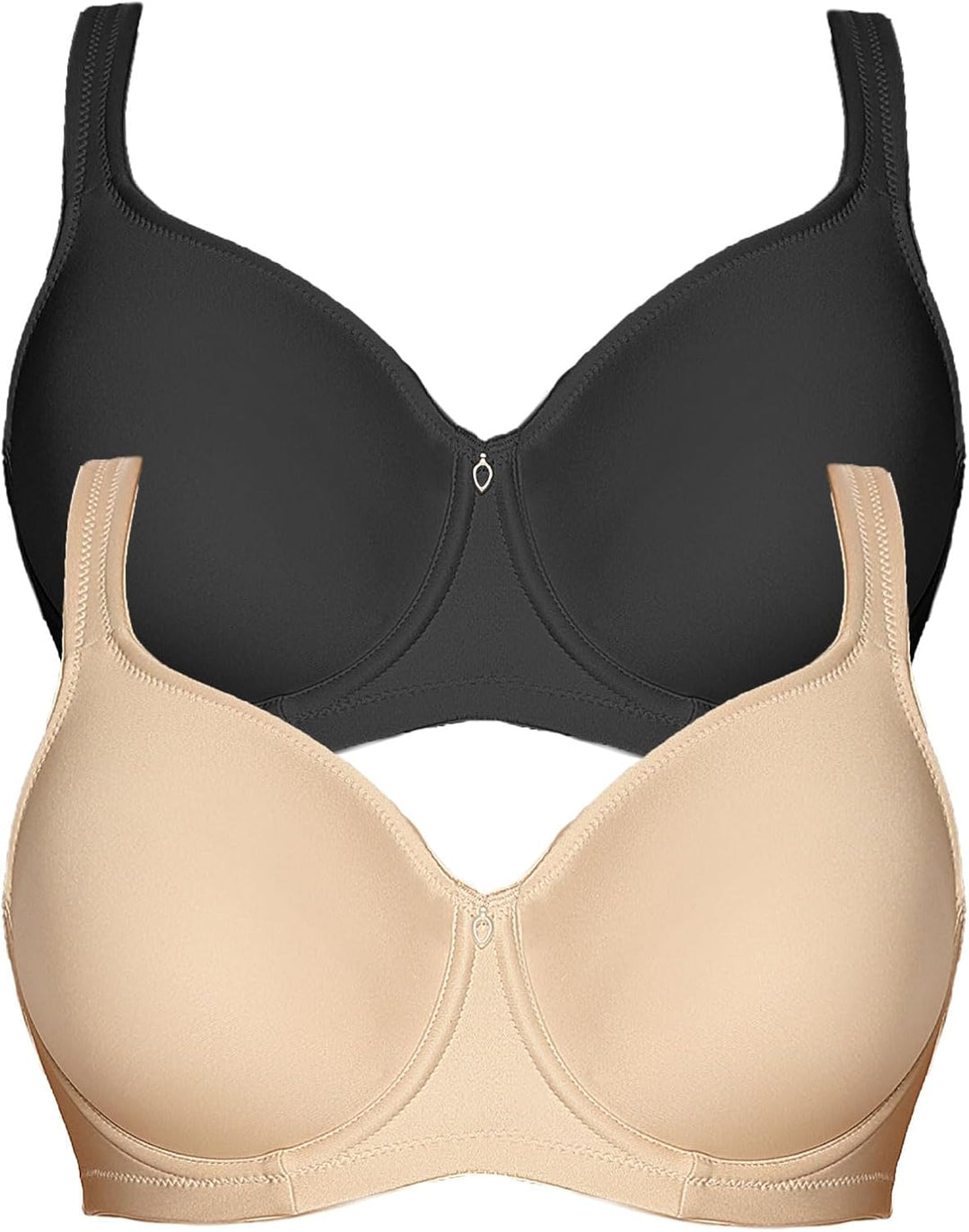 Viania 2er Pack Minimizer Bügel BH Basic 14586 75F Schwarz-silk, 75F Schwarz-silk