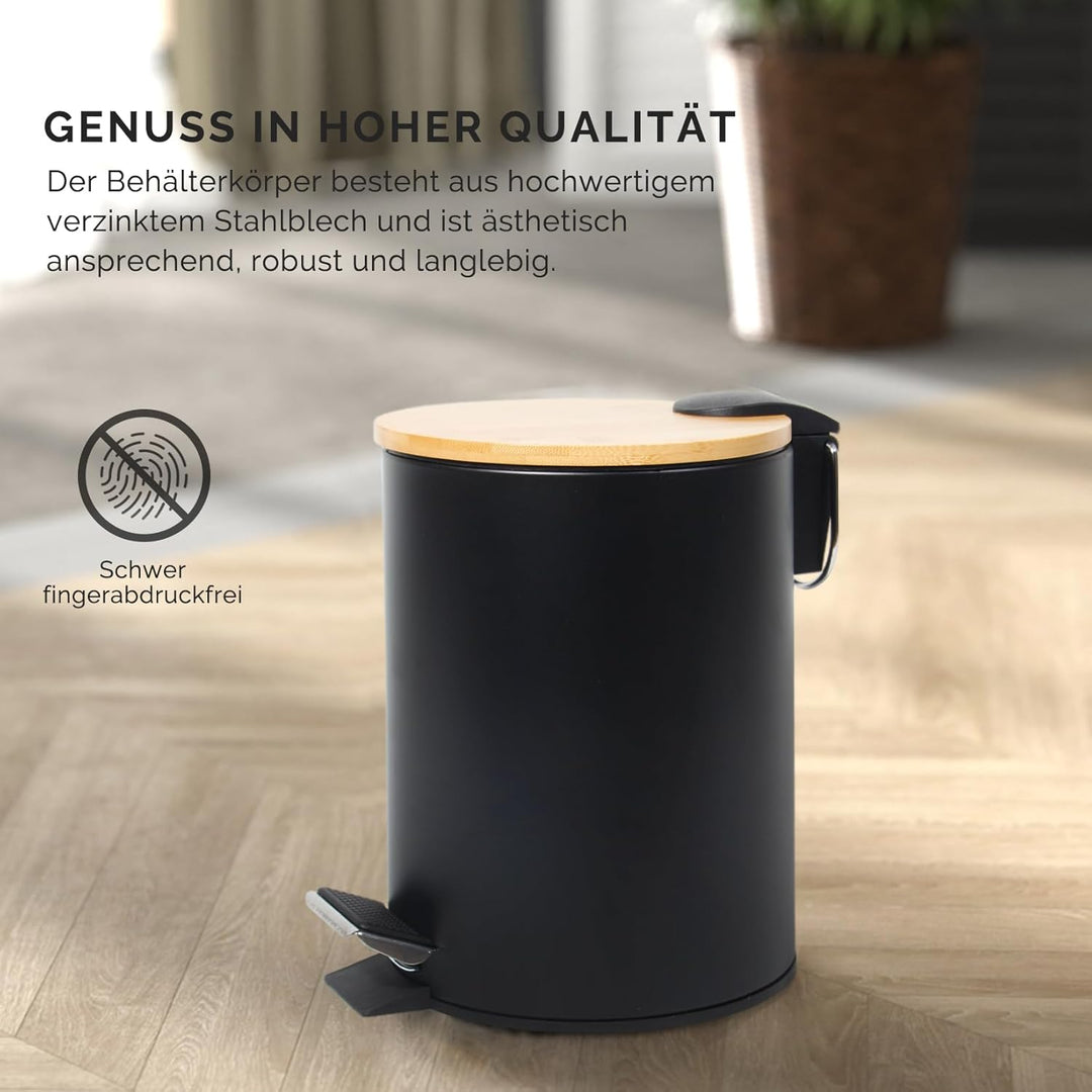 3L Kosmetikeimer Metall, Badezimmer Mülleimer mit deckel, Mülleimer Bad mit Absenkautomatik (Soft Cl