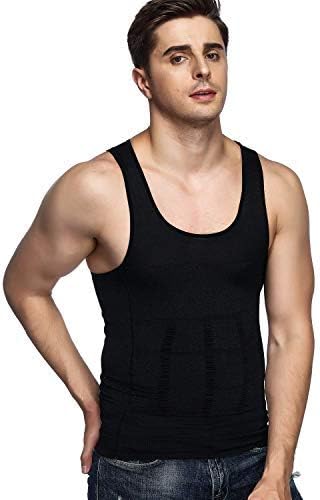 Odoland Unterhemden Herren Shapewear 3er Pack Tank Top Compression Shirt Kompressionsshirt Bauchweg