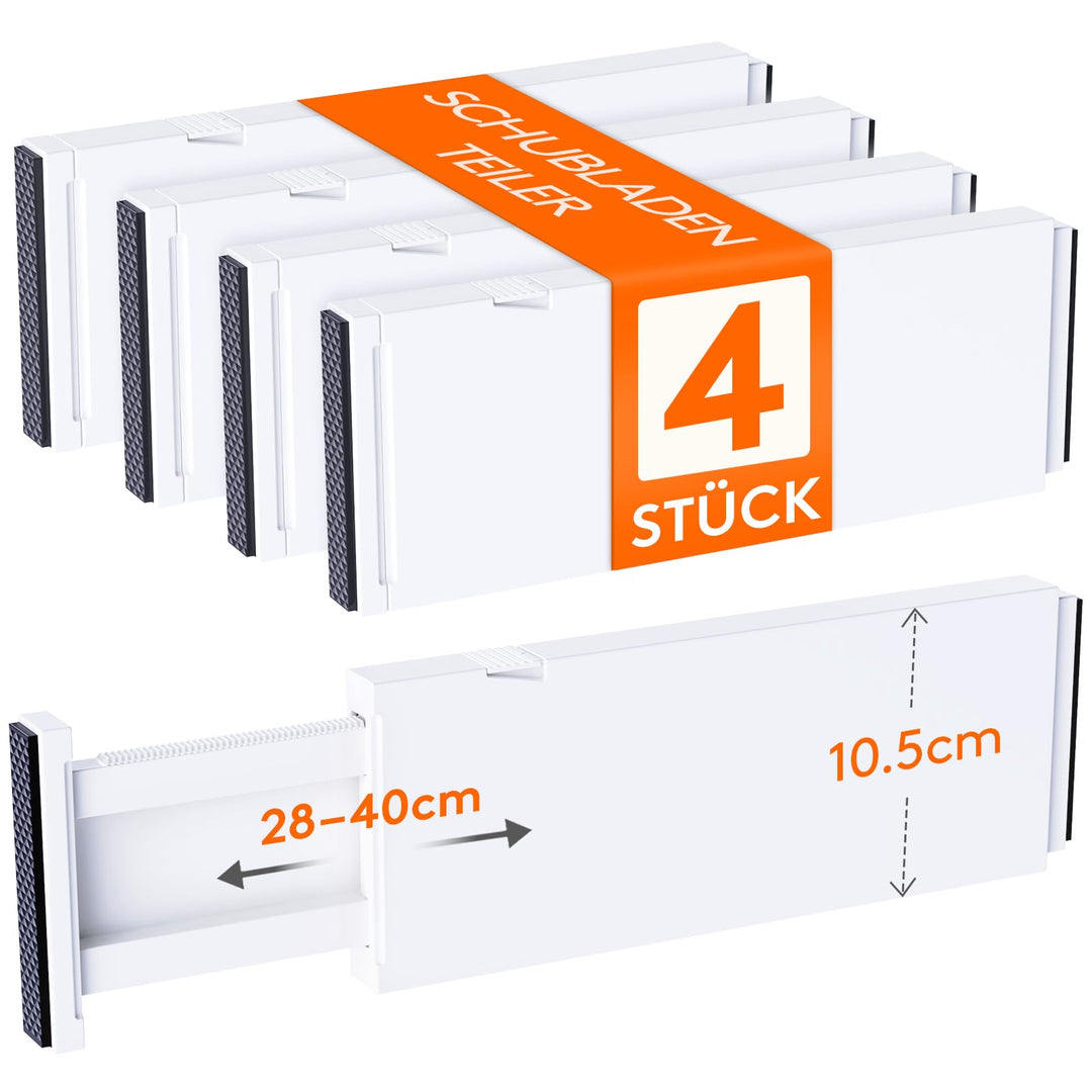 Lifewit 4er Set Kunststoff Schubladentrenner für Innenlänge 27–40cm & Höhe＞10.5cm Schubladen, Verste