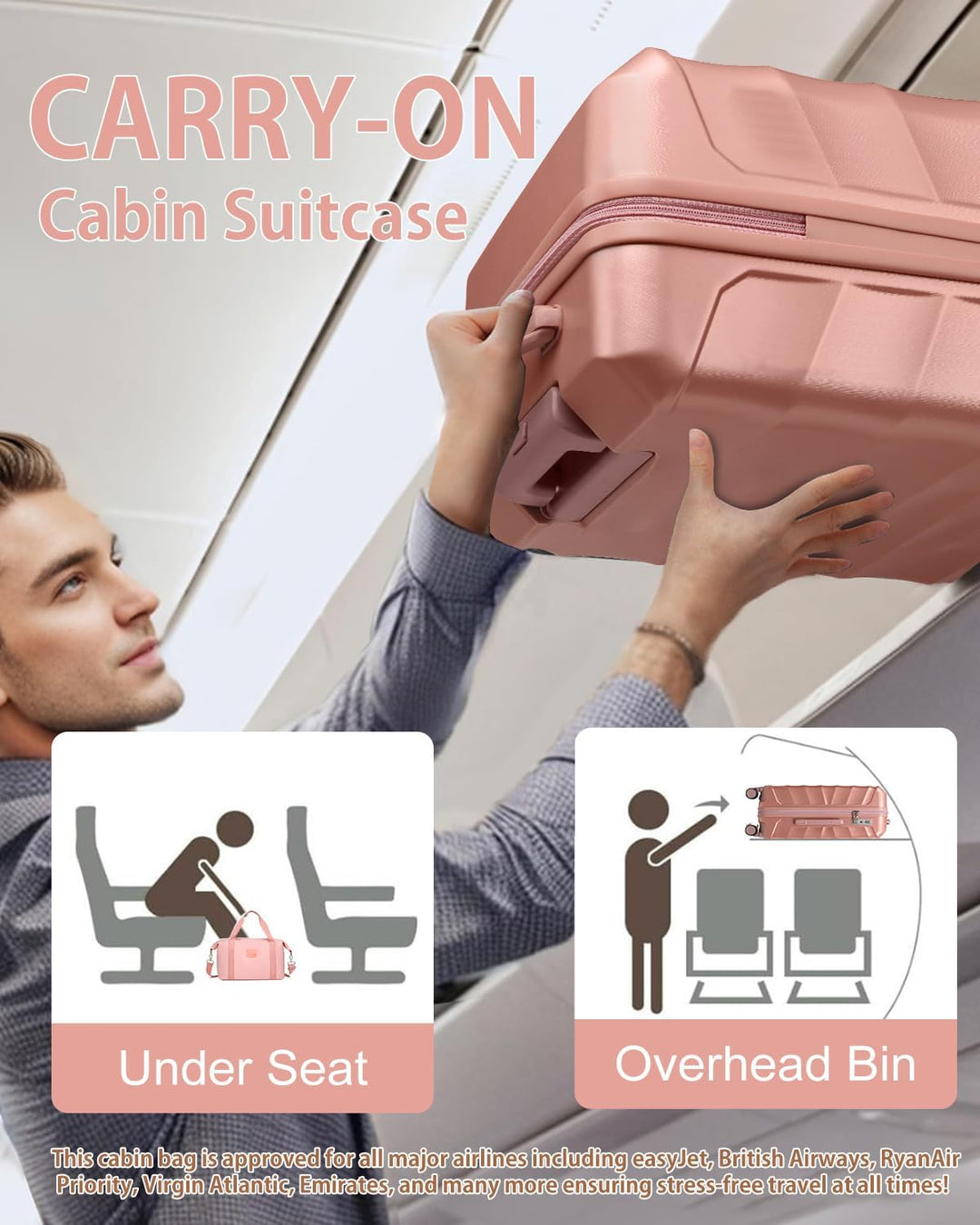 Sea choice Reisekoffer Set 5 Teilig ABS Hartschale Trolley Kofferset Gepäckset Grosse Kapazität Hand