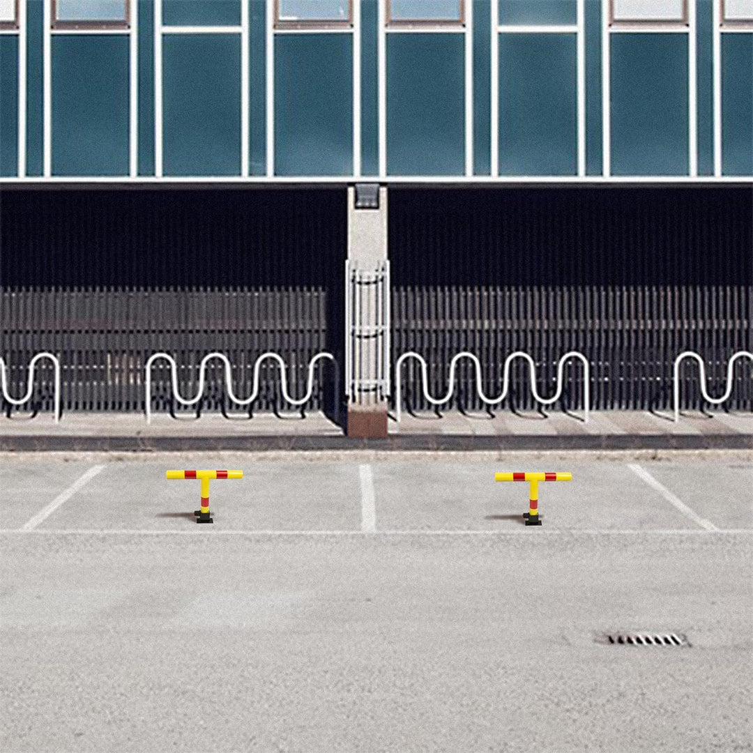 SCHMIDT security tools Parkbarriere klappbar Parkplatzsperre T-Form Schloss Auto Parkplatz-Schranke