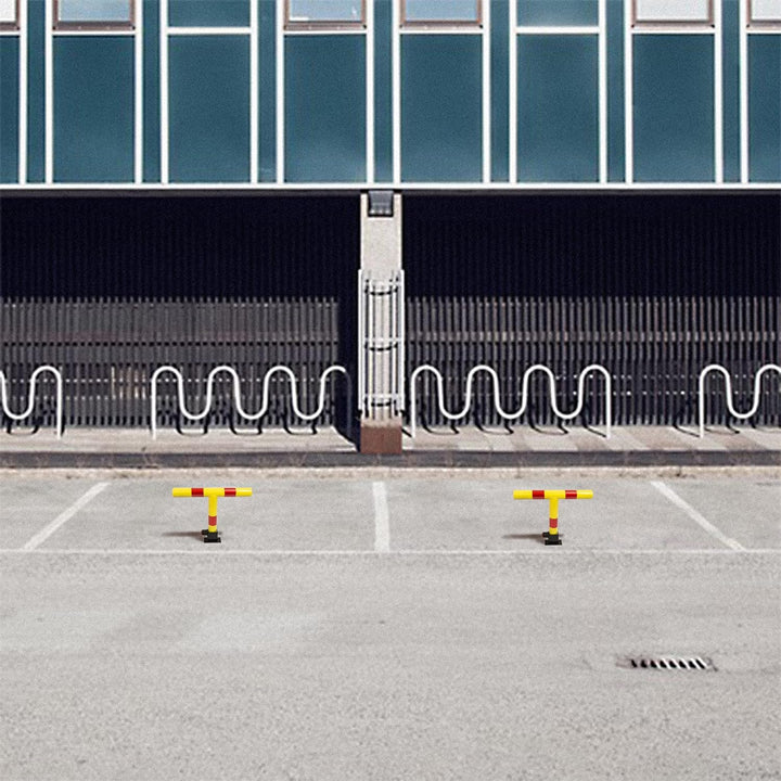 SCHMIDT security tools Parkbarriere klappbar Parkplatzsperre T-Form Schloss Auto Parkplatz-Schranke