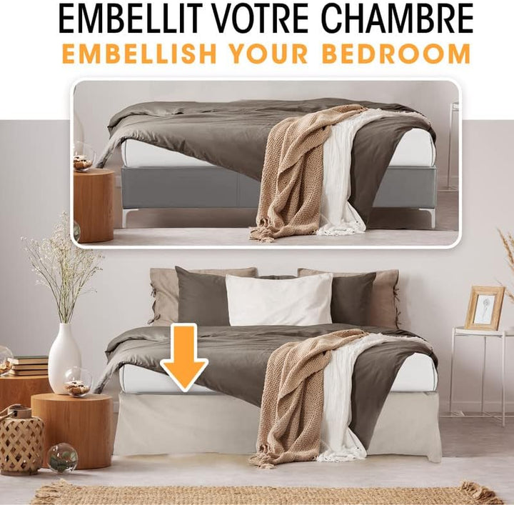 Betthusse 200x200 Natürlich – Mit 4 Seiten von 30 cm für Bett 200 x 200 cm 200 x 200 x 30 cm Ecru, 2