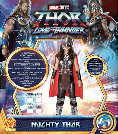 Rubies Offizielles Marvel Thor: Love and Thor Deluxe Kinderkostüm, Alter 5–6 Jahre 5-6 Jahre, 5-6 Ja