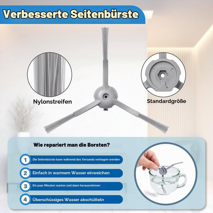 20 Stück Ersatzteile für Eufy L60/ L60 SES/ L50/ L50 SES Saugroboter, Ersatz Zubehörset mit 2 Hauptb