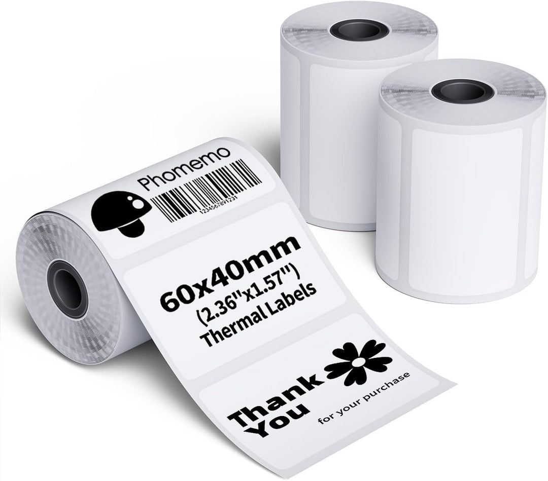 Phomemo M220/M221/M200 Selbstklebende Etiketten, 2.36" x 1.57" (60x40 mm) Thermoetiketten papier für