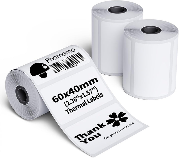 Phomemo M220/M221/M200 Selbstklebende Etiketten, 2.36" x 1.57" (60x40 mm) Thermoetiketten papier für