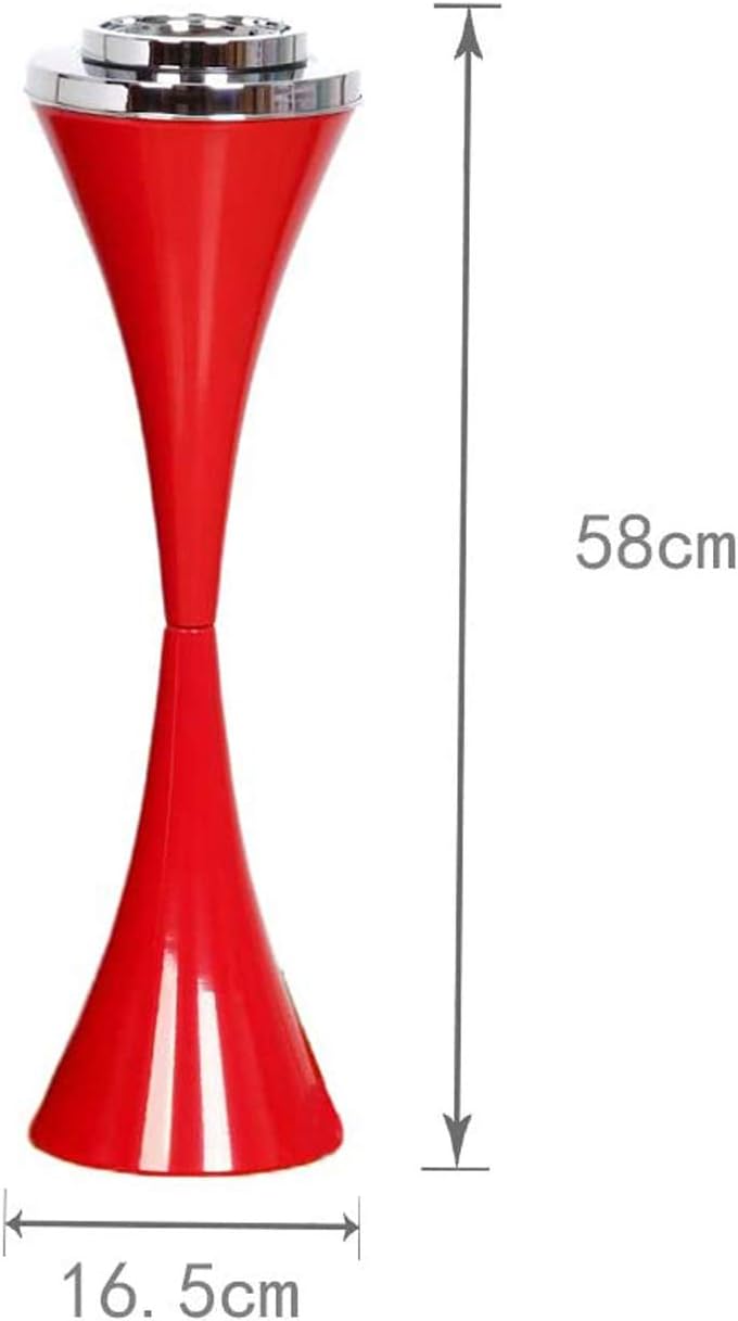 Standaschenbecher mit winddichtem Deckel für Terrasse rot, Rot