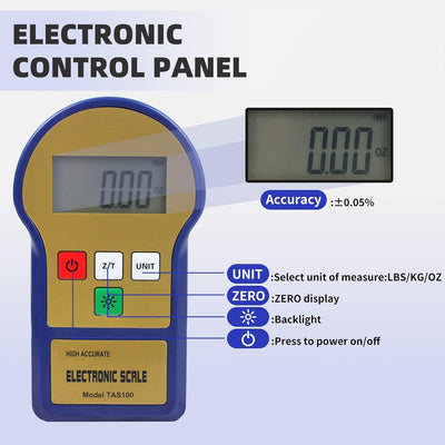 BACOENG Electronic Kältemittel skala 100 kg mit hintergrundbeleuchteter LCD-Anzeige, mitgelieferter