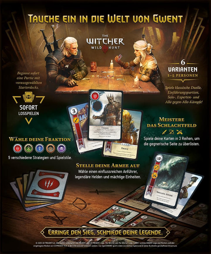 Gwent: Das legendäre Kartenspiel, Kennerspiel, 1-5 Spieler, ab 14+ Jahren, 20 Minuten, Deutsch