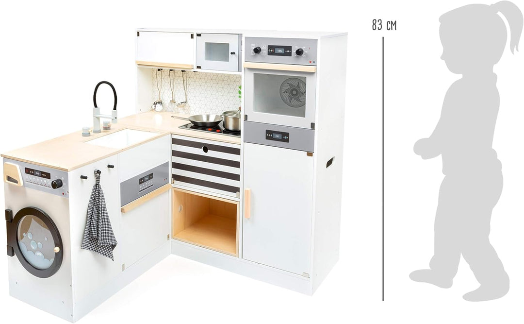small foot Kinderküche modular XL aus Holz, multifunktionelle Spielküche mit verschiedenen Aufbaumög