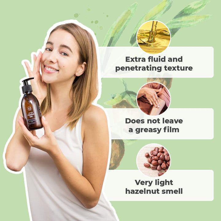 Bionoble Jojobaöl Bio 100ml - 100% Rein, Natürlich und Kaltgepresst - Gesicht & Rizinusöl Bio 100ml
