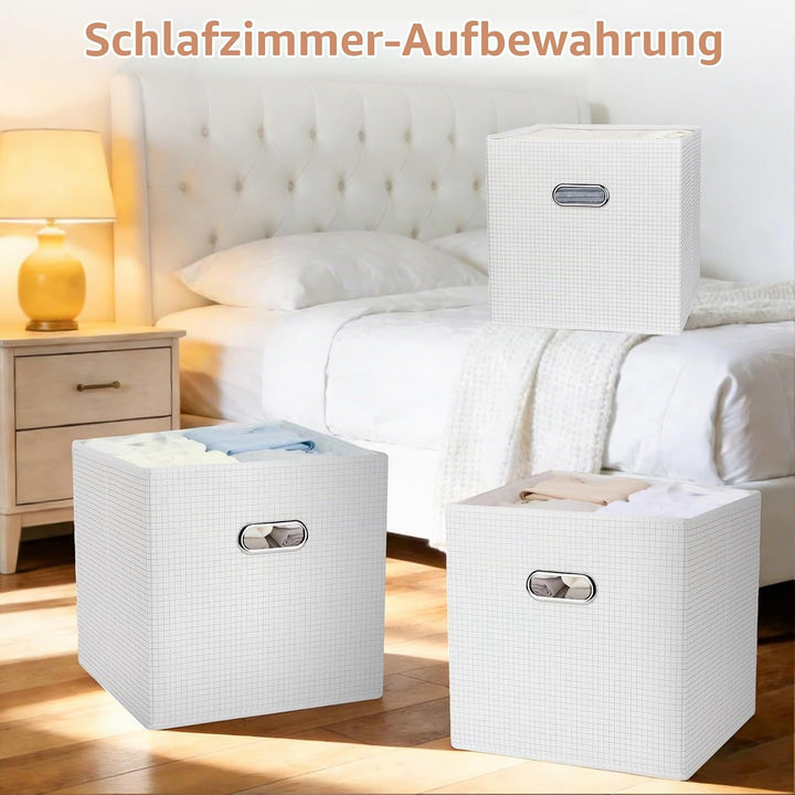 Würfel Aufbewahrungsfächer 3 Pack, 31 cm zusammenklappbare Aufbewahrungsfächer, Stoffaufbewahrungswü
