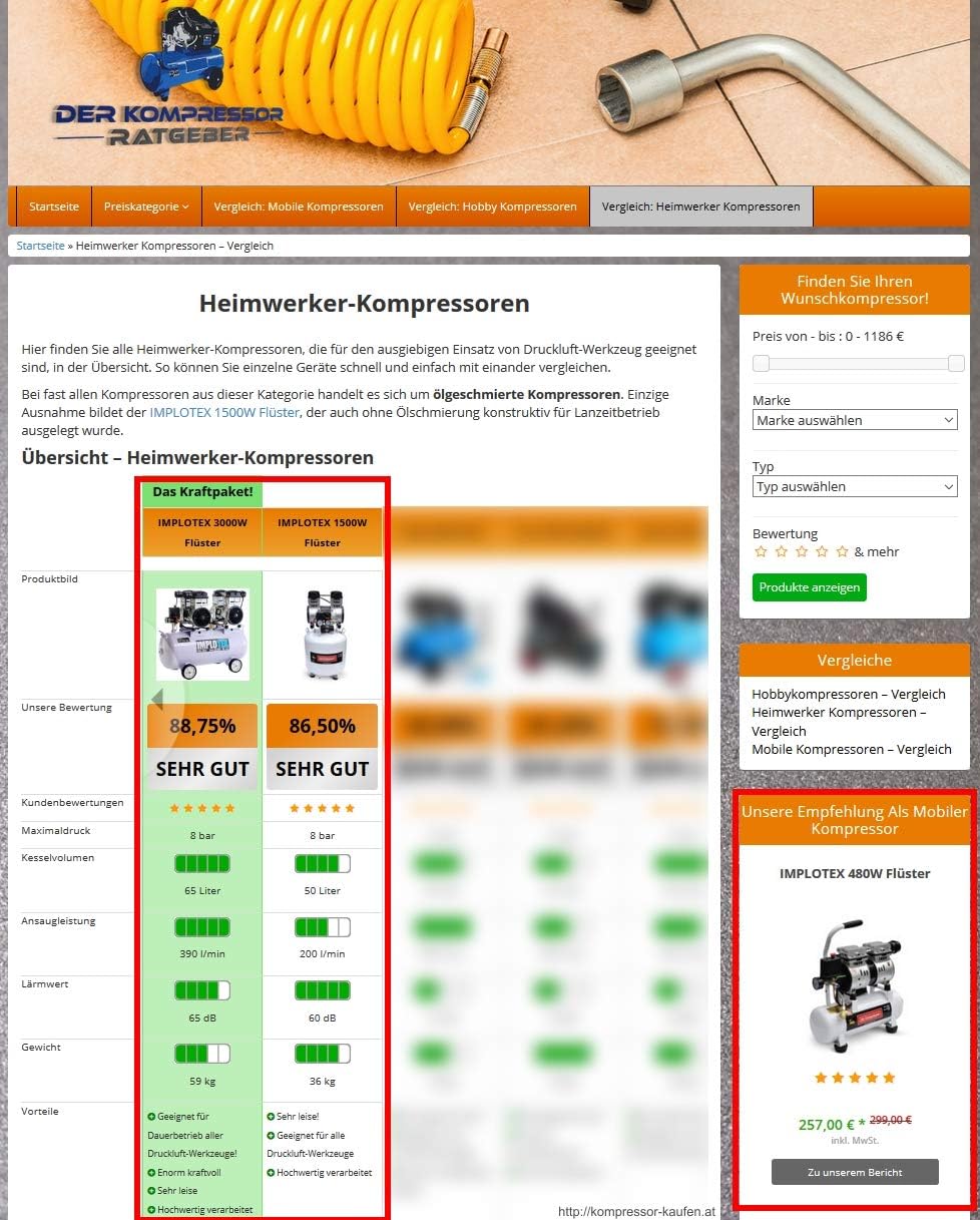 IMPLOTEX 1500W 2PS 18L Silent Flüsterkompressor Druckluftkompressor 60dB leise ölfrei flüster Kompre
