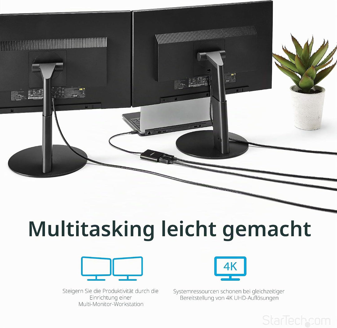 StarTech.com USB-C auf Dual DisplayPort 1.2 Adapter, USB-C Multi-Monitor MST Hub, Dual 4K 30Hz/1080p