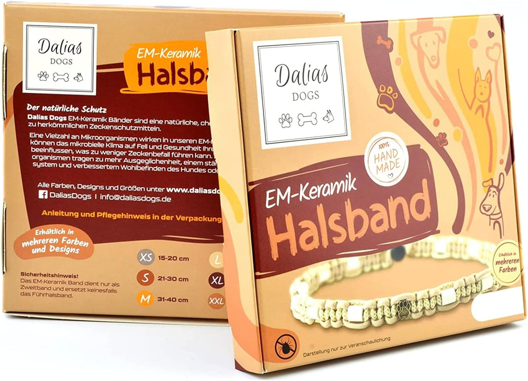 Dalias Dogs - Premium EM-Keramik Hundehalsband Katze Halsband Hund Schmuckhalsband Paracord (41-50 c