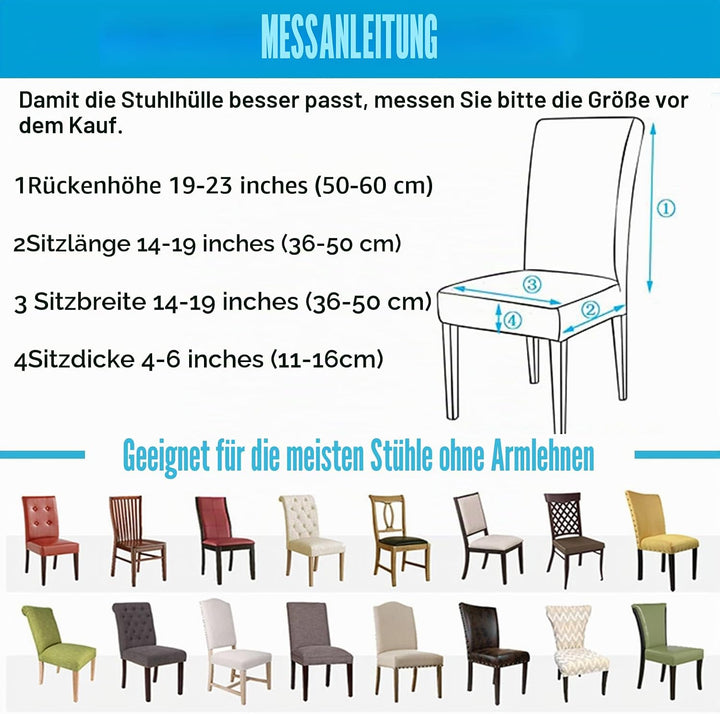 HZDHCLH Stuhlhussen 4er Set Stuhlbezüge Stretch abnehmbar, waschbar, Esszimmerstuhl-Schutzsitz für H