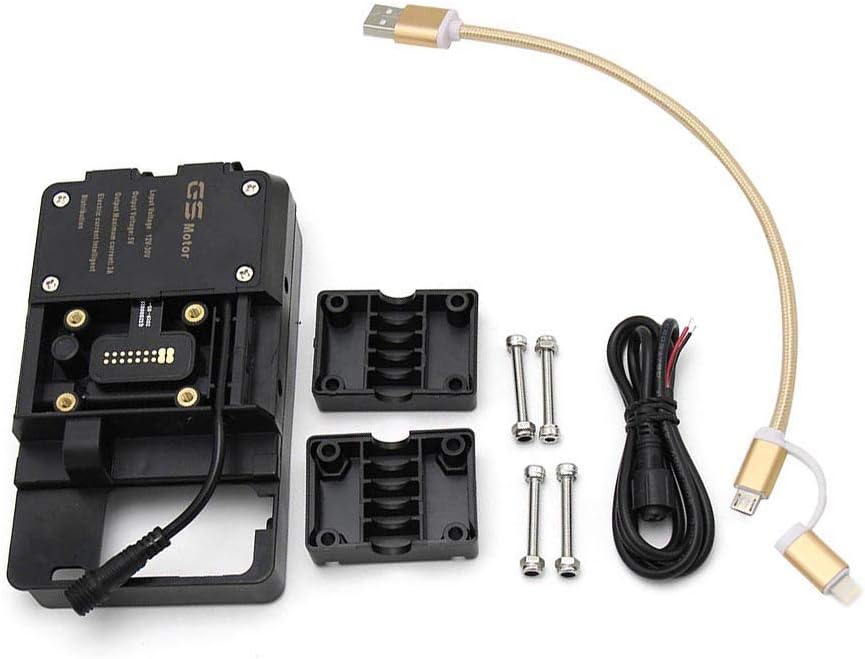 VISLONE Motorrad Handyhalterung, Handy-Navigationshalterung Zubehör mit USB-Ladegerät für BMW R1200G