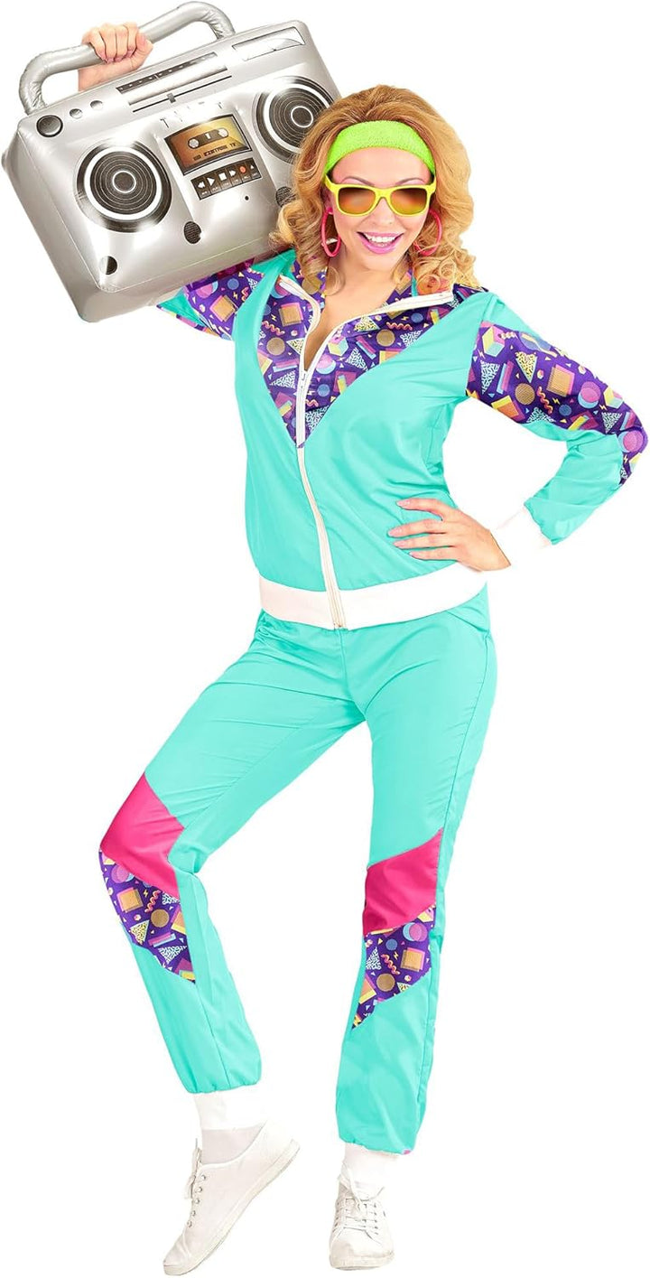 W WIDMANN MILANO Party Fashion - Kostüm Trainingsanzug, 80er Jahre Outfit, Jogginganzug, Bad Taste O