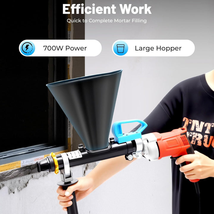 Elektrisches Verfugungsgerät 700W, Mörtelspritze mit Rund- und Flachdüse, geeignet für Wandreparatur