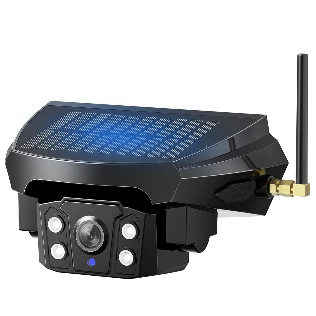 Rückfahrkamera Kabellos 7" Solar Magnetische Rückfahrkameras Funk (Single Camera (VS-7EC) Schwarz (E