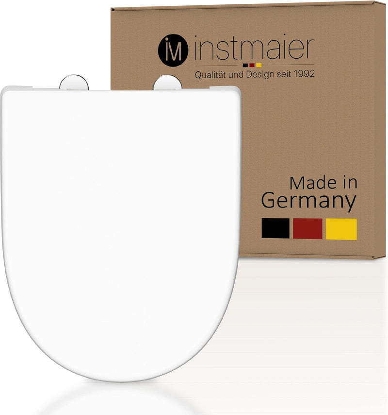 instmaier | D-Form | Toilettendeckel mit Absenkautomatik weiss | Made in Germany | Toilettensitz aus