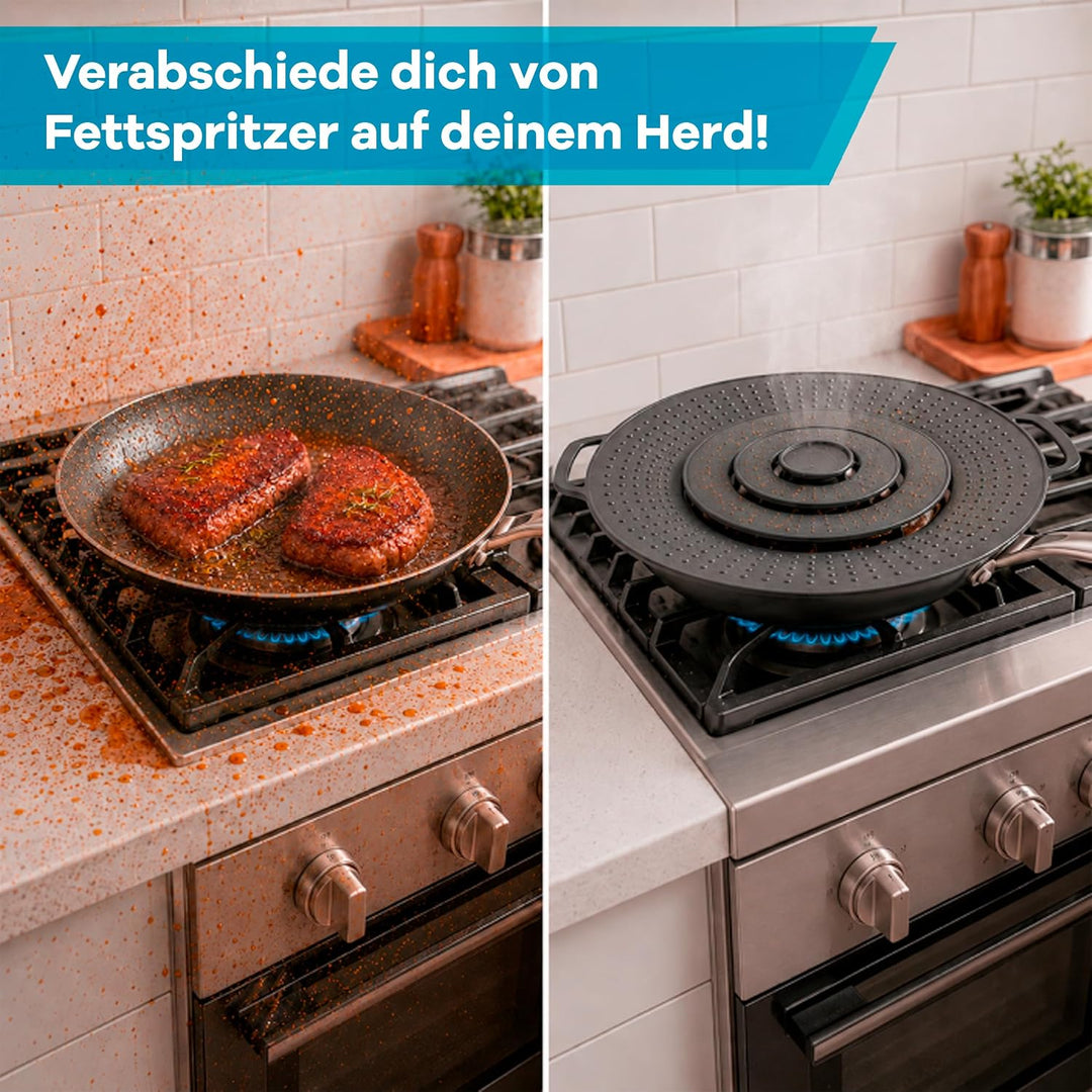 Netrox Überkochschutz und Pfannen Spritzschutz aus Silikon | Überlaufschutz für Töpfe und Pfanne Ø 1