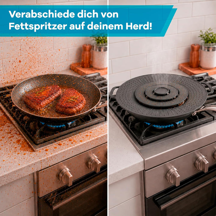Netrox Überkochschutz und Pfannen Spritzschutz aus Silikon | Überlaufschutz für Töpfe und Pfanne Ø 1