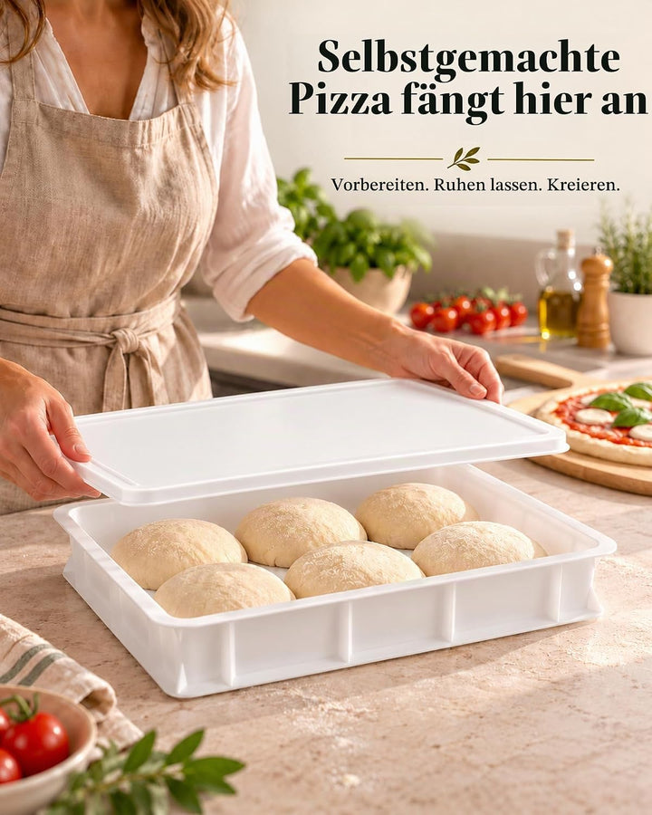Windfromort Pizzaballenbox – Kunststoff Teigbox – Gärbox Sauerteig &amp; Teig 40×30×10 cm – Pizzateig Bo