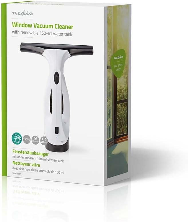 NEDIS Fenster Staubsauger | 20 W | Kapazität Schmutzwassertank: 200 ml | Abnehmbarer Schmutzwasserta