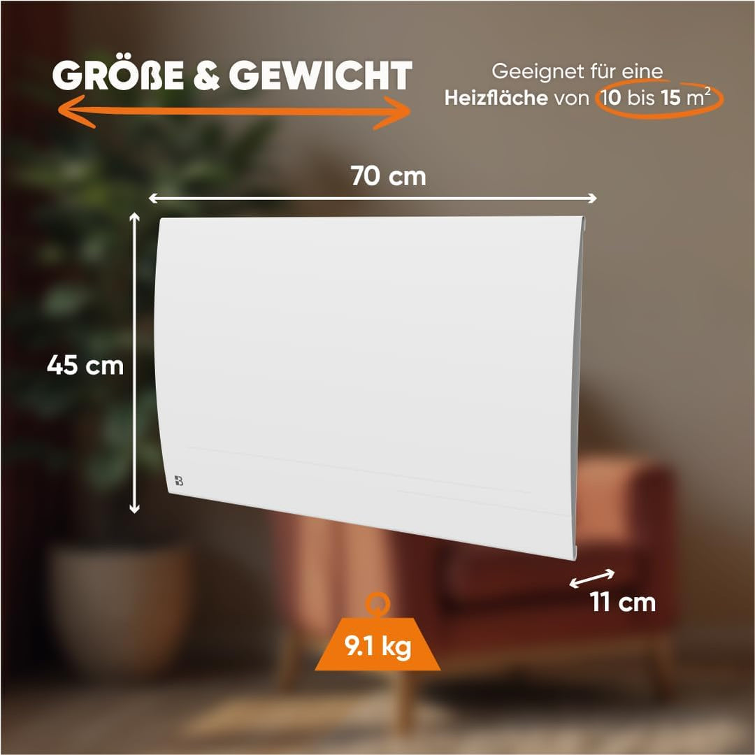 BESTHERM Bestherm Lesso Connect Elektroheizkörper Heizung, WLAN, mit trockener Trägheit, Keramik, 15