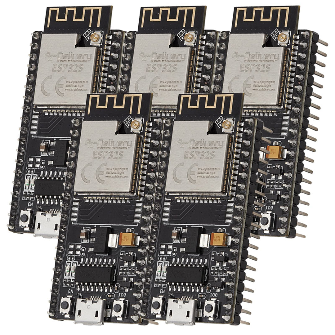 AZDelivery 5 x NodeMCU ESP32 S Kit Bluetooth Audio BLE MCU-Module Development Wifi Board mit 2,4-GHz