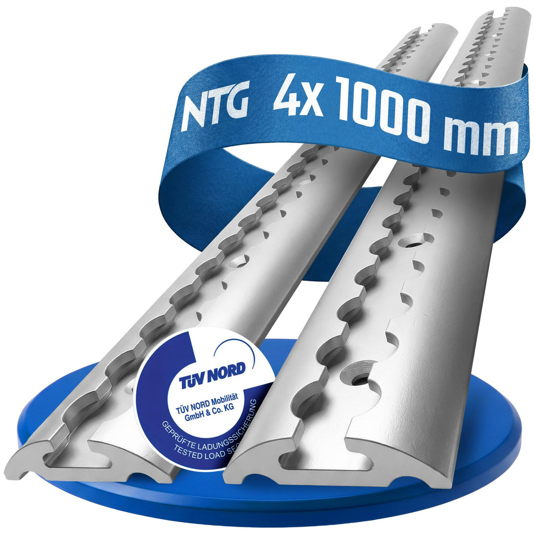 NTG Aluminium Airlineschienen Set halbrunde Form 1-10 Meter - Airlineschiene zur Ladungssicherung fü
