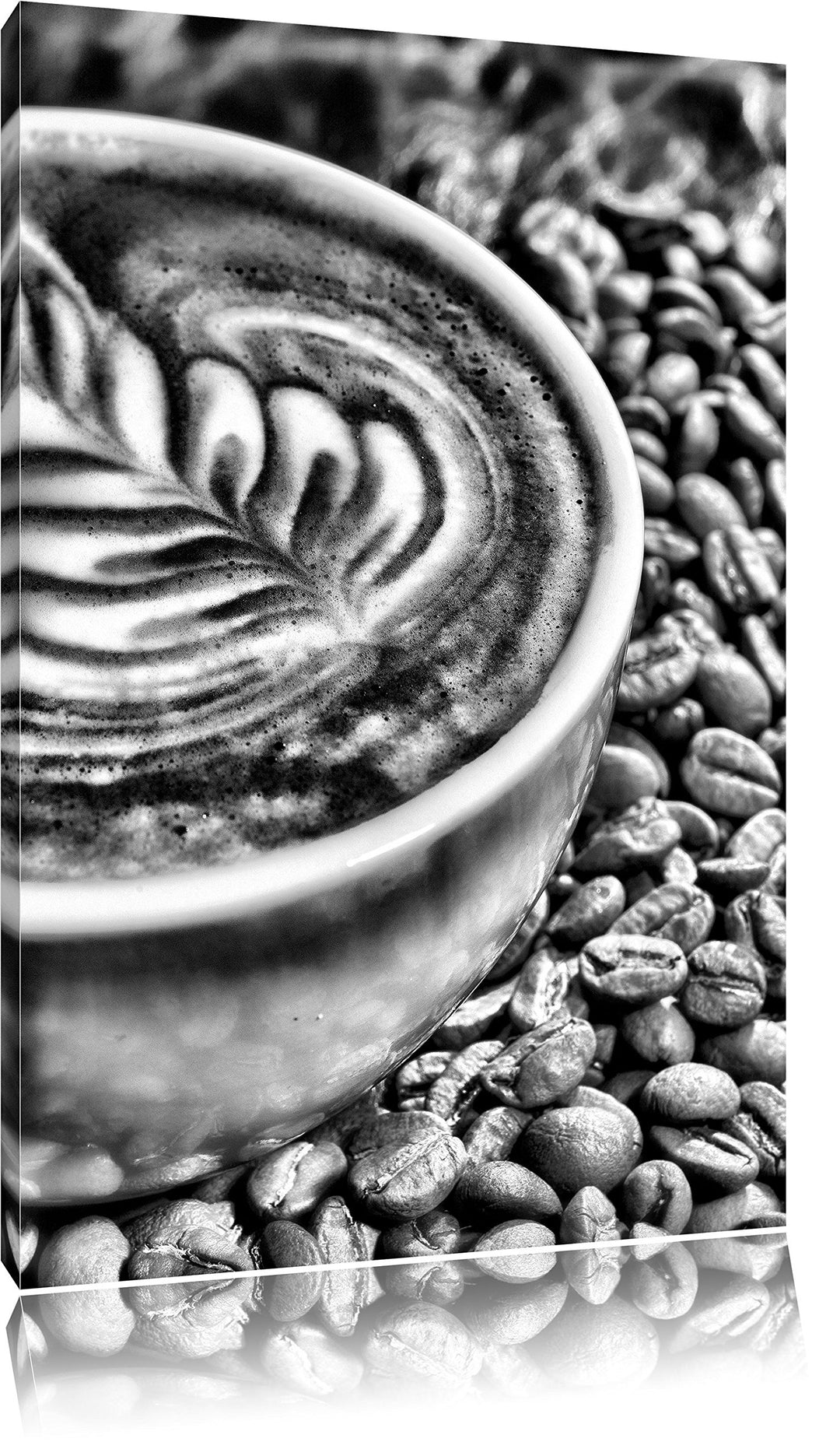 Pixxprint Coffee Cappuccino Kaffee Nachmittag / 100x70cm Leinwandbild bespannt auf Holzrahmen/Wandbi