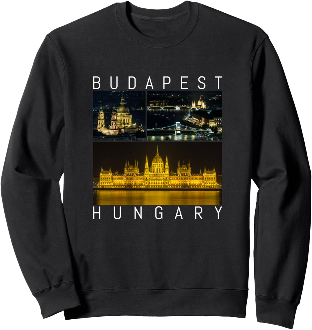 Budapest bei Nacht Ungarn berühmte Sehenswürdigkeiten Galerie Souvenir Sweatshirt