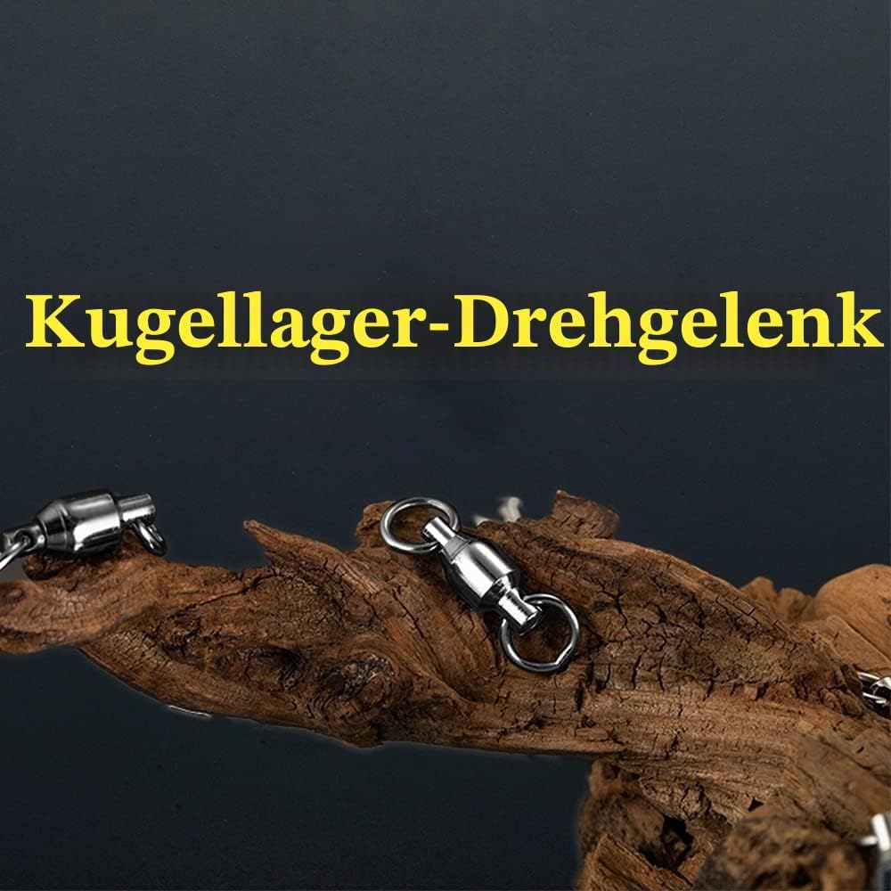 Ball Bearing Wirbel Geschweisst Ringe, Wallerwirbel Meereswirbel Salzwasserfest Spaltring Angelausrü
