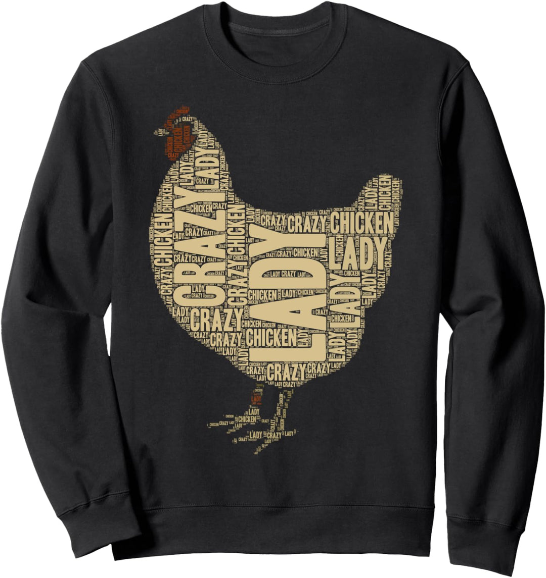 Verrückte Hühnerlady,lustige Bauernhöfe Sweatshirt