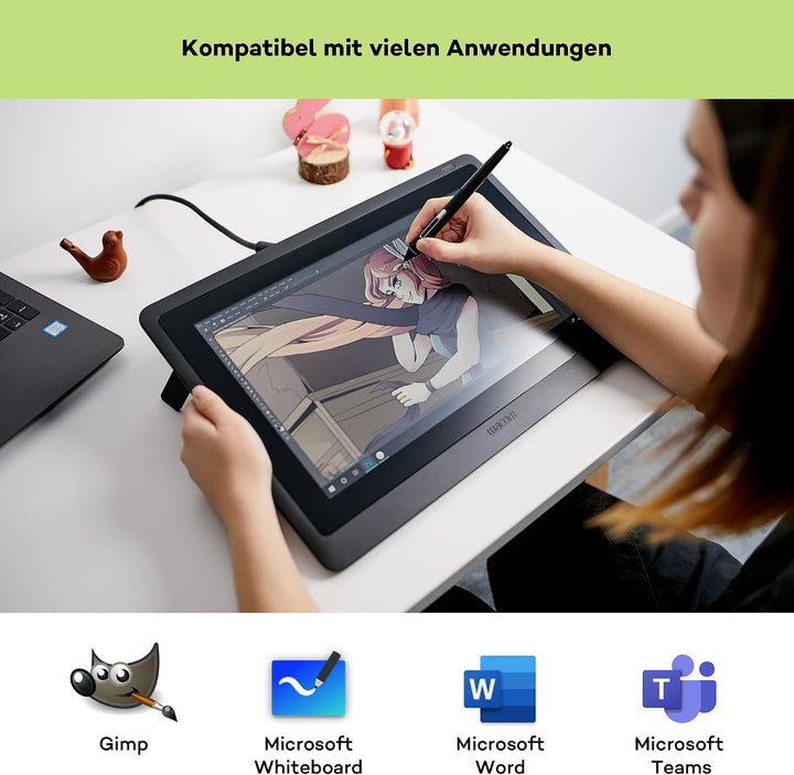 Wacom Cintiq 16 Kreativ-Stift-Display Tablet (zum Skizzieren, Illustrieren &amp; Zeichnen direkt auf dem