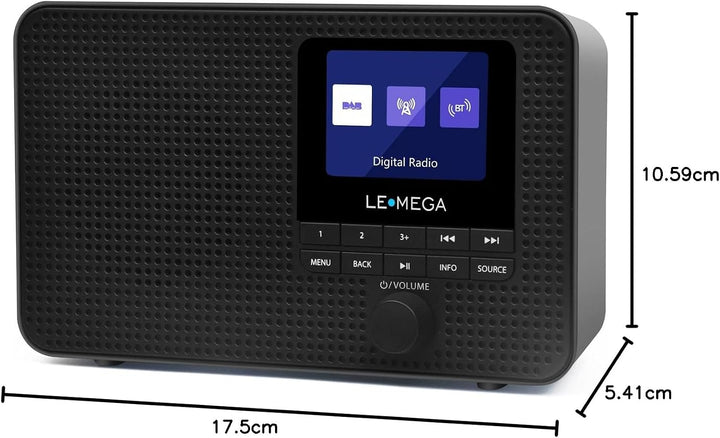 LEMEGA DR3 Tragbares Radio mit DAB+/DAB/FM,Büro Radio DAB Plus Bluetooth,Batteriebetrieben &amp; Netzbet